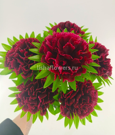 Букет гвоздики 6в 6г 52см.Арт.AF-6 